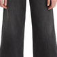 Calça jeans curta Levi's Super Wide Leg Feminina Preta Tamanho 32X25