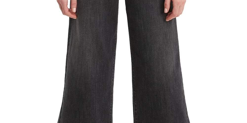 Calça jeans curta Levi's Super Wide Leg Feminina Preta Tamanho 32X25