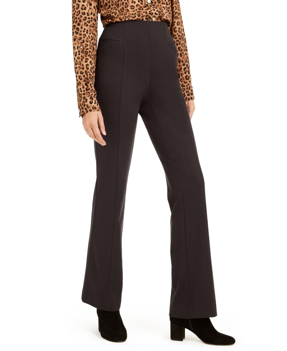 Calça feminina Bootcut Ponte Curvy Fit de cintura alta da INC International Concepts, marrom, tamanho 6