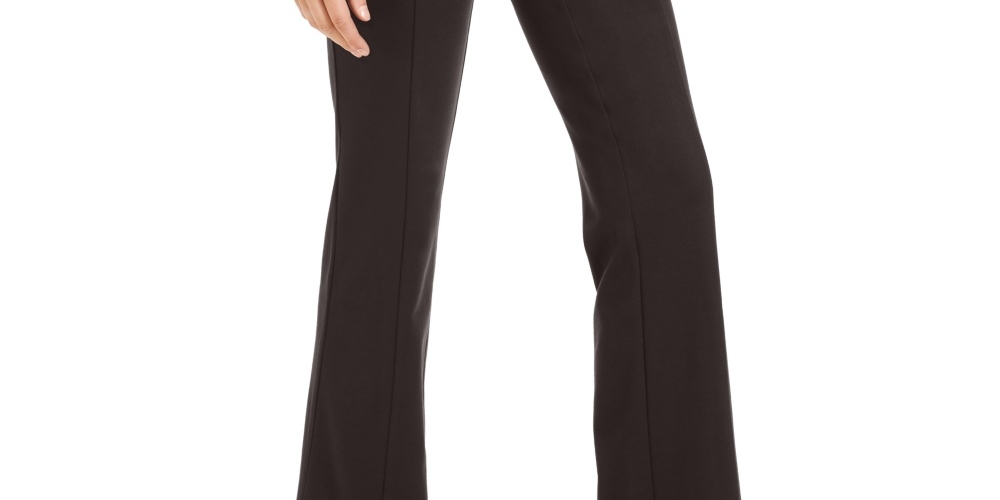 Calça feminina Bootcut Ponte Curvy Fit de cintura alta da INC International Concepts, marrom, tamanho 6