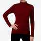 Karen Scott Feminino Petite Ribbed Knit Algodão Gola Alta Vermelho Brilhante Petite X-Large
