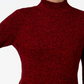 Karen Scott Feminino Petite Ribbed Knit Algodão Gola Alta Vermelho Brilhante Petite X-Large