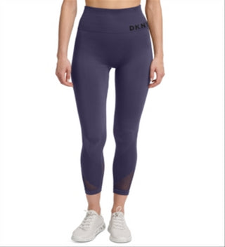 DKNY Women's High Rise Perforated Leggings-Dark Purple Size X-Large