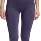 Leggings femininas perfuradas de cintura alta DKNY - Roxo escuro, tamanho X-G