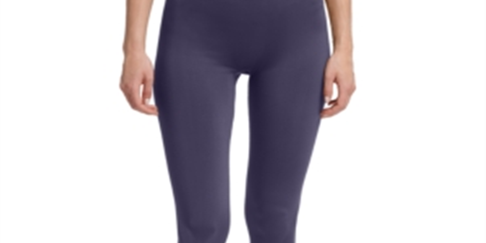 Leggings femininas perfuradas de cintura alta DKNY - Roxo escuro, tamanho X-G