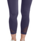 Leggings femininas perfuradas de cintura alta DKNY - Roxo escuro, tamanho X-G