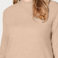 Karen Scott Blusa feminina de manga comprida e gola redonda, marrom, tamanho pequeno grande