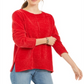 Suéter chenille feminino Style &amp; Co vermelho polonês tamanho pequeno L