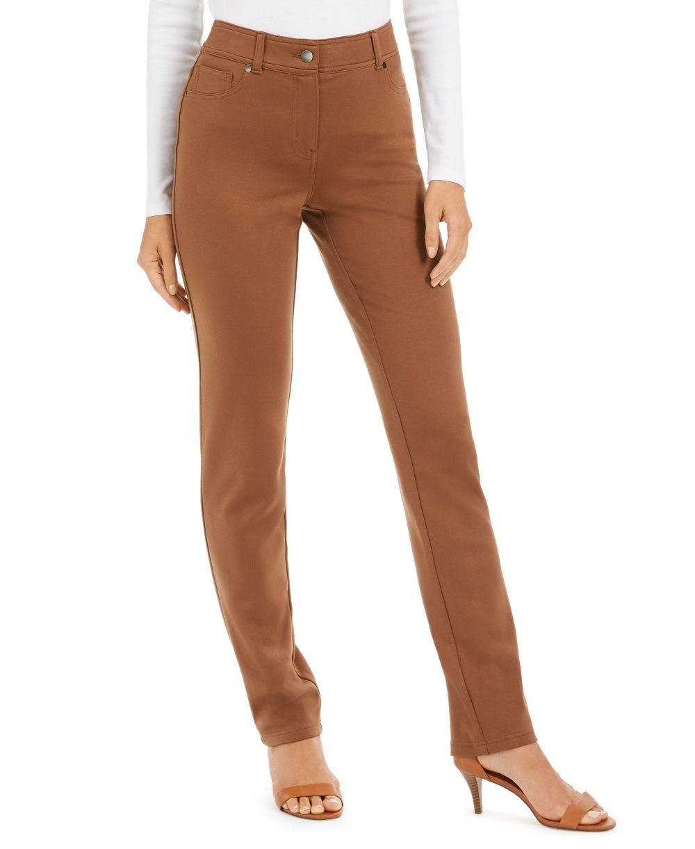 Calça Slim Feminina Style &amp; Co Marrom Tamanho 6