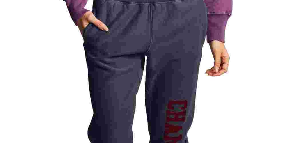 Calça de moletom feminina Champion Vintage Wash Reverse Weave, azul marinho, tamanho X-S