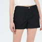 Shorts chino femininos Maison Jules com frente lisa, preto, tamanho 4