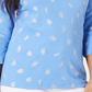 Karen Scott Blusa Henley Estampada Feminina Azul Tamanho Grande