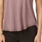 Camiseta feminina Alfani com acabamento em cetim, comprimento alto e baixo, rosa, tamanho pequeno, P/M