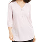 JM Collection Top Feminino com Zíper Rosa Tamanho Pequeno Médio