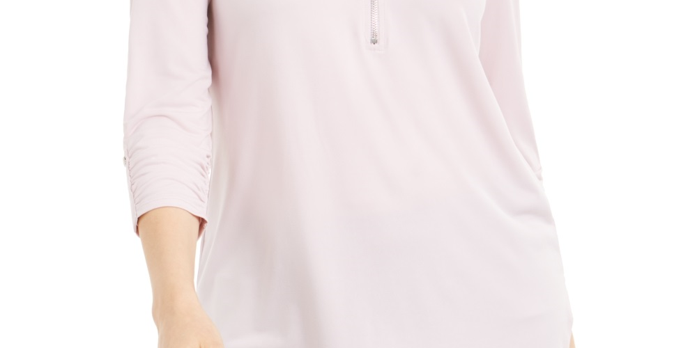 JM Collection Top Feminino com Zíper Rosa Tamanho Pequeno Médio