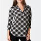 Charter Club feminino estampado top xadrez combo preto e branco tamanho pequeno P