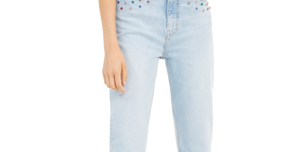 Calça jeans Levi's feminina de cintura alta com detalhes, azul, tamanho 30