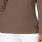 Karen Scott Blusa Feminina de Algodão com Gola Henley Castanha Tamanho Pequeno P/M