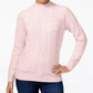 Karen Scott Suéter Feminino Petite Cable-Knit Rosa Tamanho Petite Pequeno