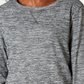 Karen Scott Blusa feminina de manga comprida Spacedye Microfleece, cor carvão, tamanho X-S