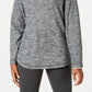 Karen Scott Blusa feminina de manga comprida Spacedye Microfleece, cor carvão, tamanho X-S