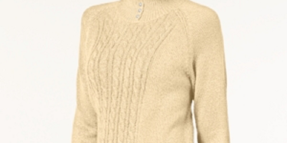Karen Scott Suéter Feminino Petite Cable-Knit Amarelo Tamanho Petite X-Large