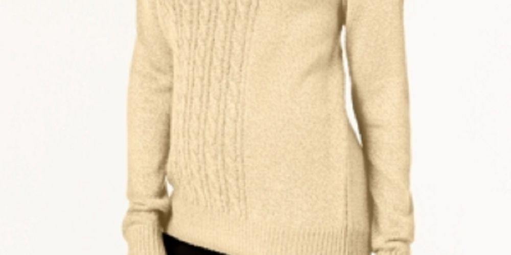 Karen Scott Suéter Feminino Petite Cable-Knit Amarelo Tamanho Petite X-Large