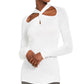 Suéter feminino Michael Kors Twisted, branco, tamanho pequeno