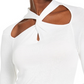 Suéter feminino Michael Kors Twisted, branco, tamanho pequeno