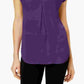 Blusa feminina com pregas invertidas e decote em V, tamanho XS, roxa, da INC International Concepts