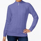 Karen Scott Suéter Feminino Petite Cable-Knit PurPetite Largee Tamanho Petite Grande