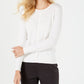 Cardigan feminino de manga comprida com botões frontais Charter Club, branco, tamanho X-S