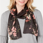 Cachecol feminino Echo Nomadic Floral de seda oblongo cinza tamanho M