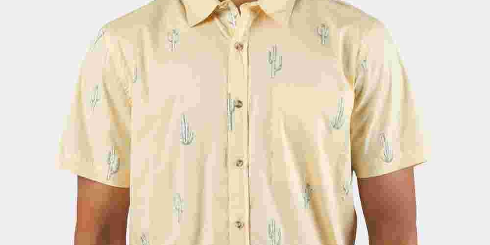 Camisa Masculina Rip Curl Amigos Estampada com Bolso, Amarela, Tamanho X-G