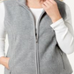 Colete feminino Karen Scott Fleece com zíper frontal Azul Fumê Tamanho Pequeno P