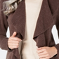 Karen Scott Cardigan Feminino com Babados Frontais Marrom Tamanho X-G