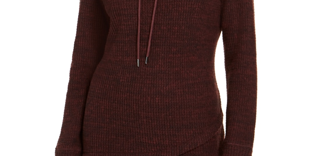 Ideology Top Feminino Gola Alta Bainha Tulipa Vinho Tamanho Grande