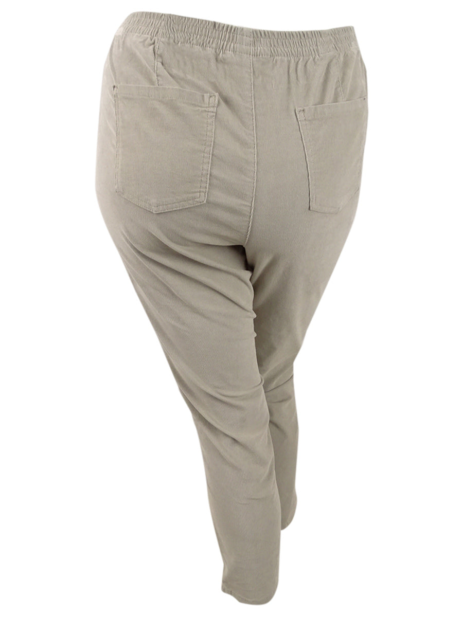 Calça feminina Karen Scott de veludo cotelê Stonewall tamanho pequeno XL