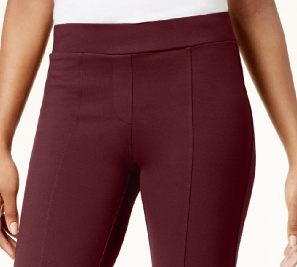 Leggings femininas de malha ponte com costura frontal pequena Style &amp; Co, roxas, pequenas e médias