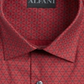 Camisa social Alfani masculina slim fit com estampa geométrica elástica, tamanho médio, vermelha