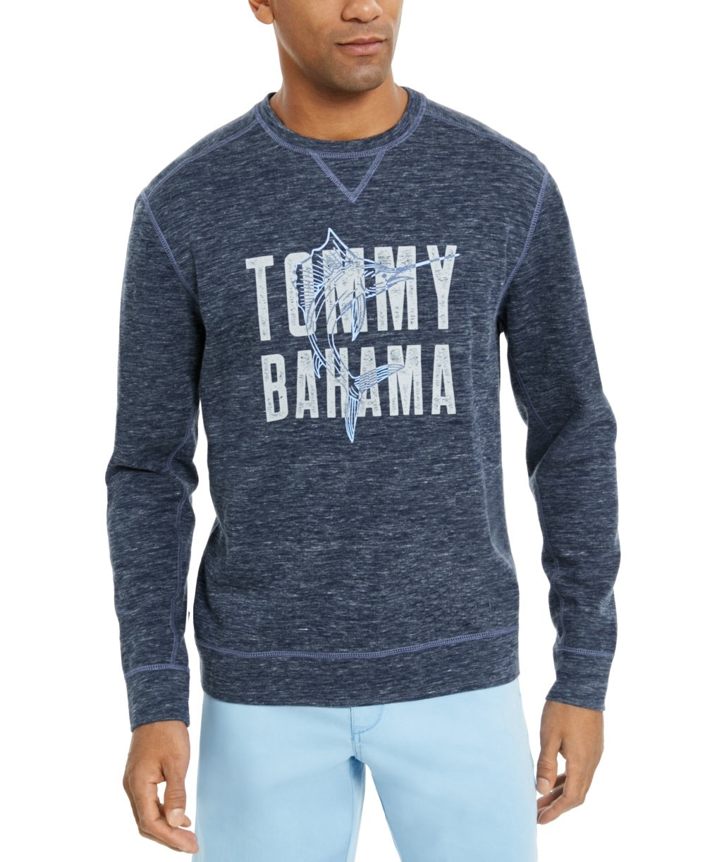 Tommy Bahama Maritime Marlin Flip Classic-Fit Masculino Reversível Mesclado Logo Sweatshirt Preto Tamanho X-G