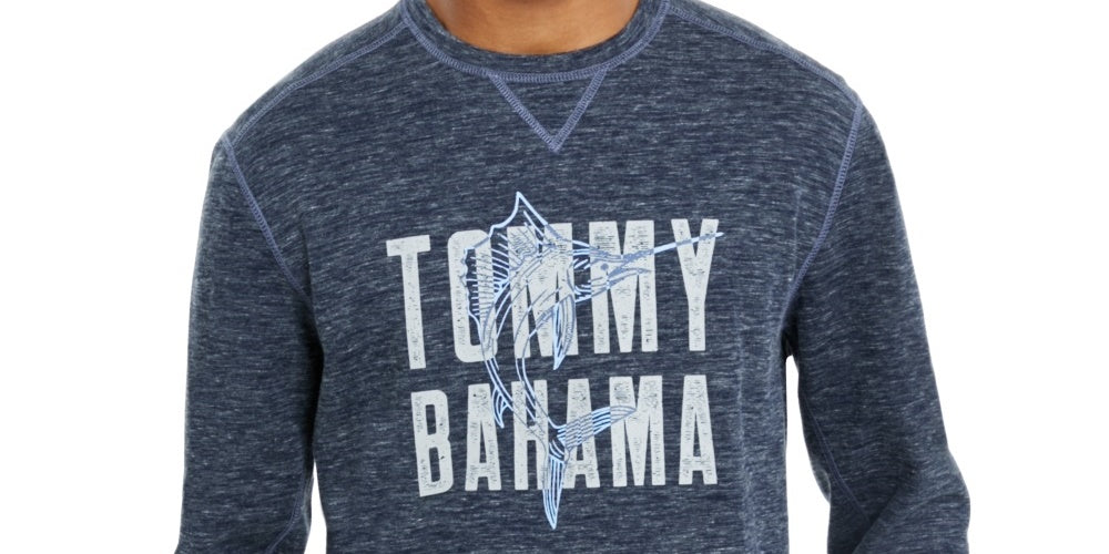 Tommy Bahama Maritime Marlin Flip Classic-Fit Masculino Reversível Mesclado Logo Sweatshirt Preto Tamanho X-G