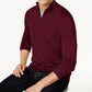 Suéter masculino Club Room com zíper de um quarto, mistura de lã merino, roxo, tamanho médio