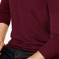 Suéter masculino Club Room com zíper de um quarto, mistura de lã merino, roxo, tamanho médio