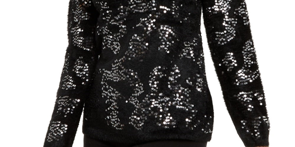 Suéter Alfani Feminino com Cílios Enfeitados Preto Tamanho Grande