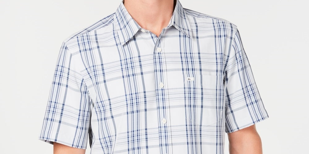 Camisa xadrez Quiksilver Snap Jam masculina cinza tamanho médio