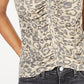 Blusa de malha waffle com frente franzida Ultra Flirt Juniors, bege, tamanho médio