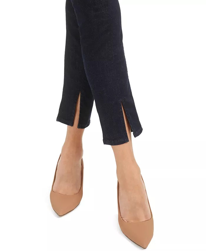 Calça jeans skinny feminina com costura dividida no tornozelo, tamanho 12, azul-marinho, JEN7 by 7 For All Mankind