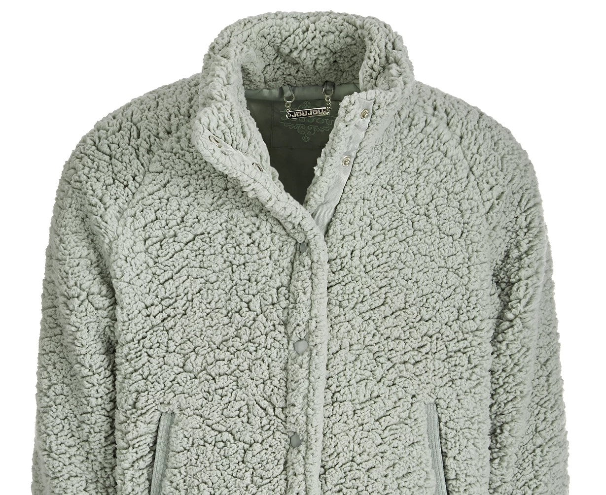Jaqueta Jou Jou Big Girl's Fleece Snap Verde Tamanho P