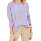 Blusa feminina de manga comprida e gola redonda, estilo &amp; co, roxa, tamanho extragrande